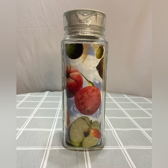 Finlandia Vodka 1999 Clear Texture Glass Pitcher Carafe Lid Mixology Recipes Jug - Picture 2 of 9